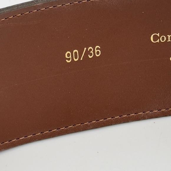 Vtg 80s 90s Conte Andreani Italian Brown Leather Statement Belt 90/36 - Picture 4 of 8